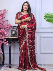 ইন্ডিয়ান জেমিচু ফ্যাব্রিক শাড়ি - Image 2