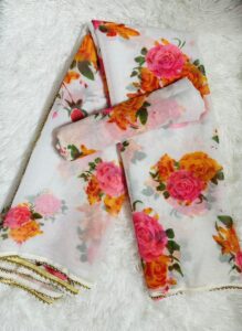 Georgette pearl lace Saree - Image 3
