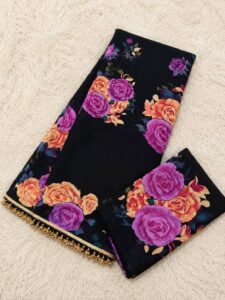 Georgette pearl lace Saree - Image 9