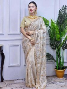 ইন্ডিয়ান জেমিচু ফ্যাব্রিক শাড়ি - Image 3