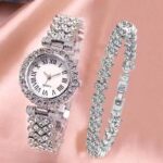 Rhinestone Wrist Watch with Bracelet