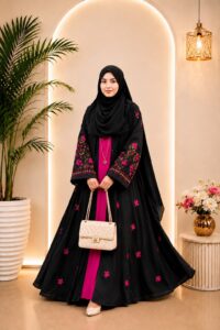 নকশী এমব্রয়ডারি আলাদা কটি বোরকা - Image 5