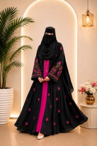 নকশী এমব্রয়ডারি আলাদা কটি বোরকা - Image 4