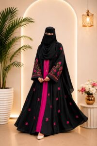নকশী এমব্রয়ডারি আলাদা কটি বোরকা - Image 3