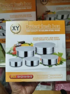 5 Pcs Multifunctional Stainless Steel Protect Fresh Box - Image 3