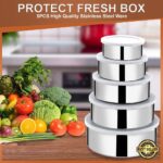 5 Pcs Multifunctional Stainless Steel Protect Fresh Box