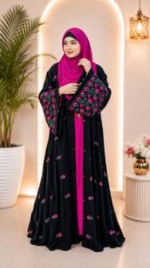 নকশী২ এমব্রয়ডারি আলাদা কটি বোরকা - Image 3