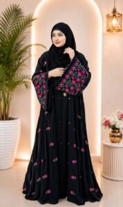 নকশী২ এমব্রয়ডারি আলাদা কটি বোরকা - Image 4