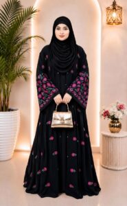 নকশী২ এমব্রয়ডারি আলাদা কটি বোরকা - Image 5
